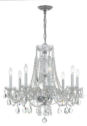 Crystorama 1138-CH-CL-MWP Traditional Crystal Eight Light Chandelier Polished Chrome Main Image.jpg