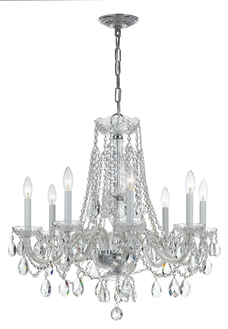 Crystorama 1138-CH-CL-MWP Traditional Crystal Eight Light Chandelier Polished Chrome Main Image.jpg