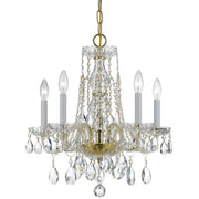 Crystorama 1061-PB-CL-MWP Traditional Crystal Five Light Mini Chandelier Polished Brass Main Image.jpg