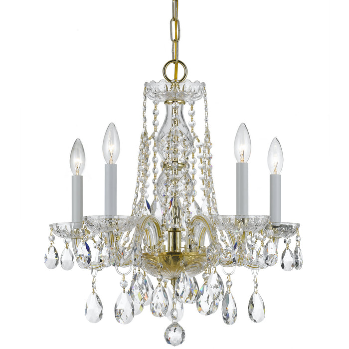Crystorama 1061-PB-CL-MWP Traditional Crystal Five Light Mini Chandelier Polished Brass Main Image.jpg