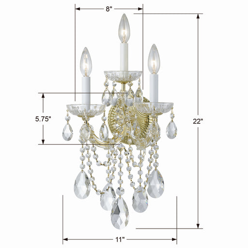 Crystorama 4423-GD-CL-MWP Maria Theresa Three Light Wall Sconce Gold Alternate Image.jpg