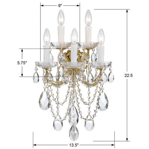 Crystorama 4425-GD-CL-MWP Maria Theresa Five Light Wall Sconce Gold Alternate Image.jpg