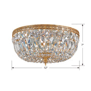 Crystorama 712-OB-CL-MWP Ceiling Mount Three Light Flush Mount Olde Brass Alternate Image 2.jpg