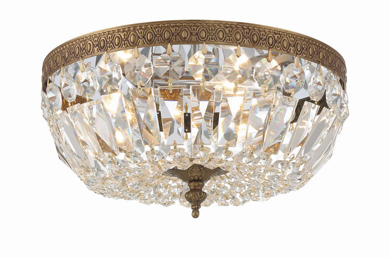 Crystorama 712-OB-CL-MWP Ceiling Mount Three Light Flush Mount Olde Brass Main Image.jpg
