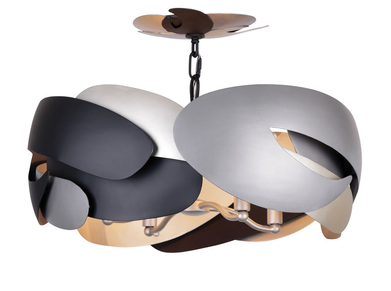 George Kovacs P1333-780 Metalo Misto Four Light Semi Flush Mount, Brass/ Cola Grey / Matte Black Main Image.jpg