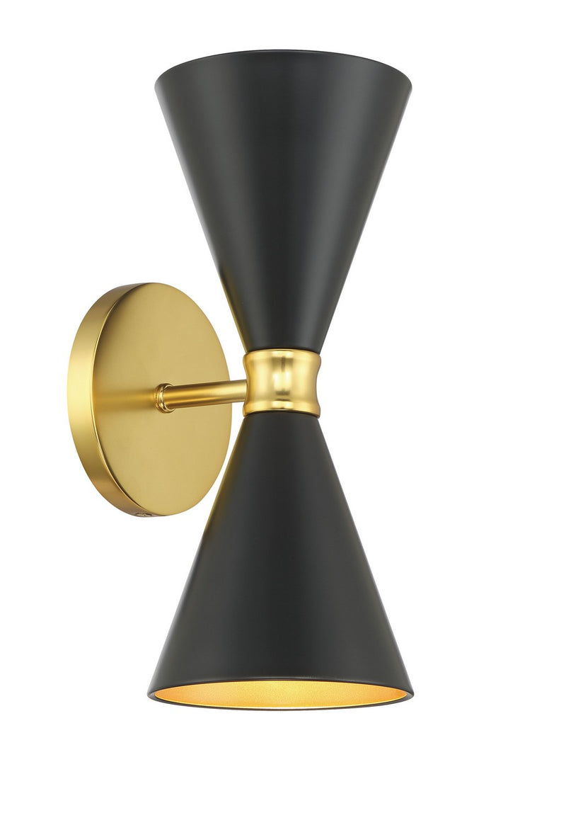 George Kovacs P1827-248 Conic Two Light Wall Sconce, Coal/Honey Gold Main Image.jpg