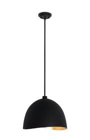 George Kovacs P1914-711 Eclos One Light Pendant, Coal With Gold Leaf Inside Main Image.jpg
