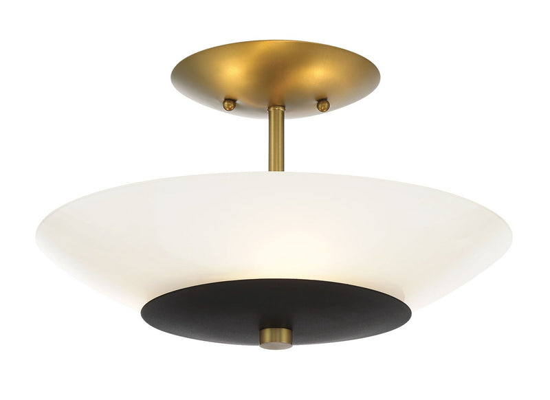 Minka Lavery 1703-781 Bax Three Light Flush Mount, Sand Coal And Soft Brass Main Image.jpg