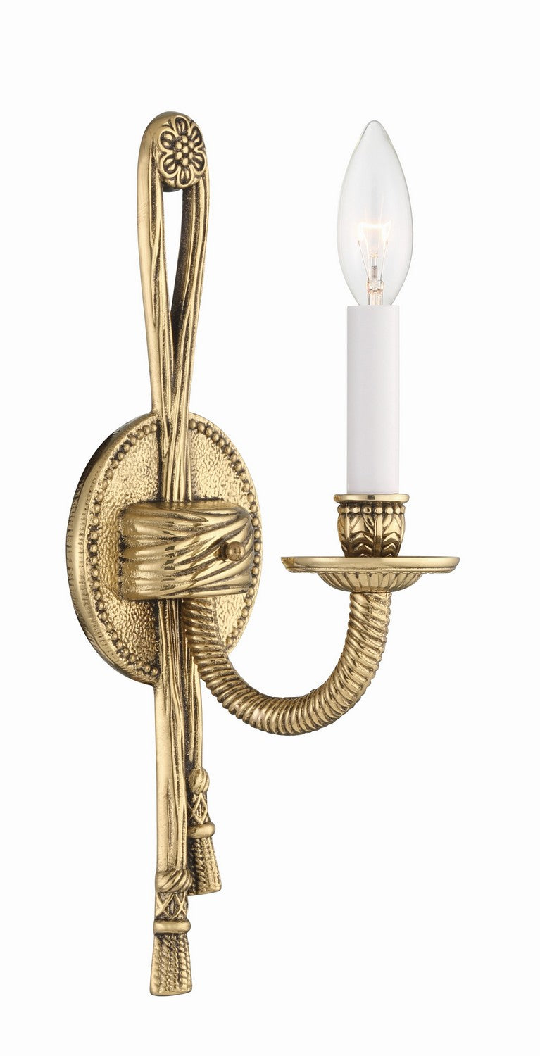 Crystorama 651-OB Cast Brass Wall Mount One Light Wall Sconce Olde Brass Main Image.jpg