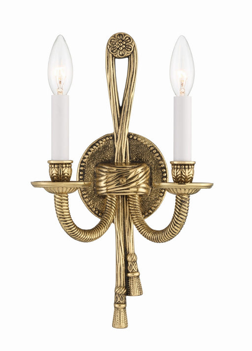 Crystorama 650-OB Cast Brass Wall Mount Two Light Wall Sconce Olde Brass Main Image.jpg