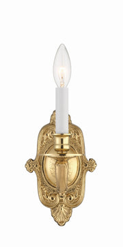 Crystorama 641-PB Cast Brass Wall Mount One Light Wall Sconce Polished Brass Main Image.jpg