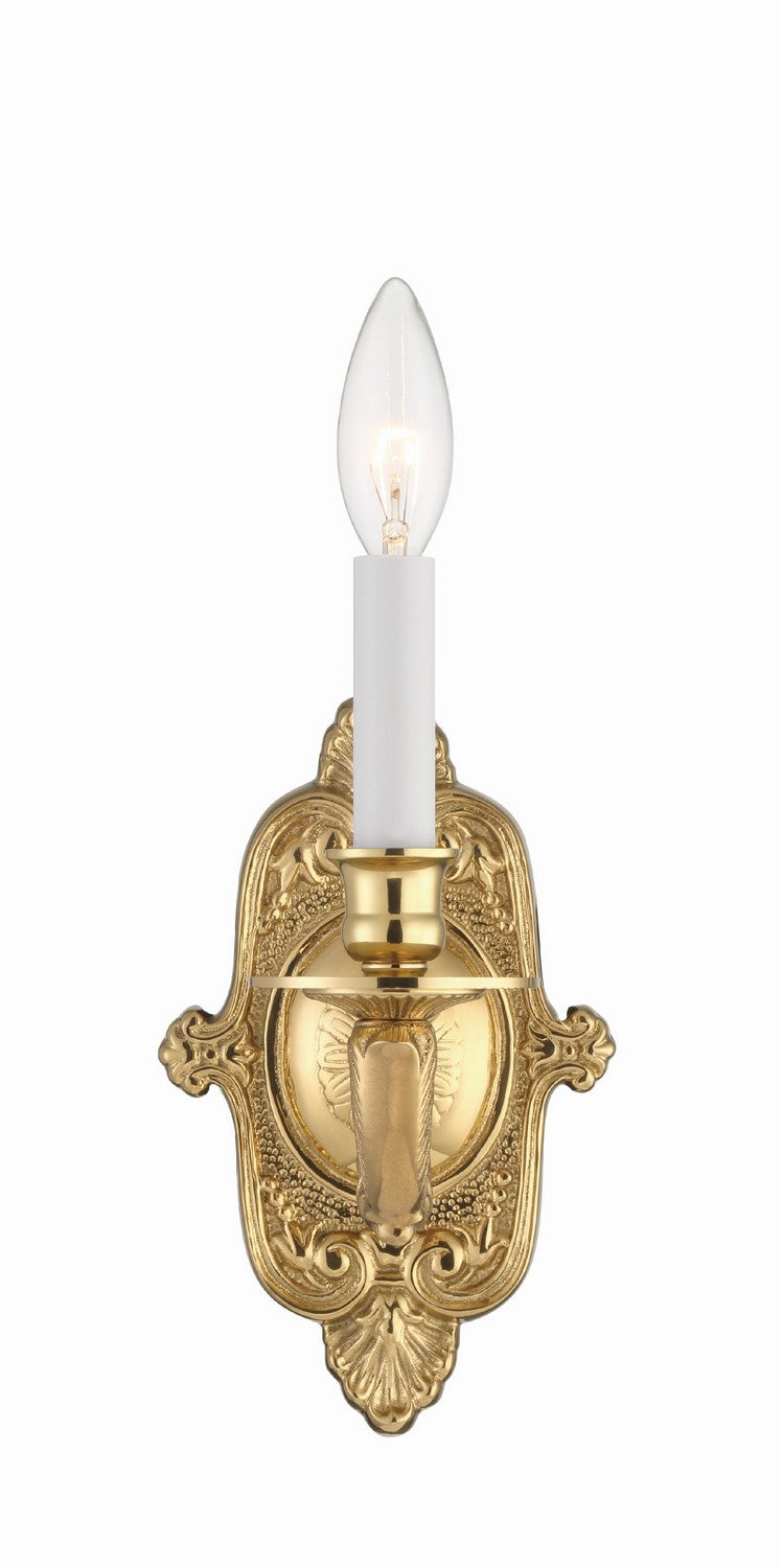 Crystorama 641-PB Cast Brass Wall Mount One Light Wall Sconce Polished Brass Main Image.jpg