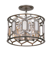 Minka Lavery 3585-795 Hexly Three Light Semi Flush Mount, Coal And Brass Main Image.jpg
