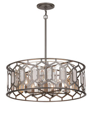 Minka Lavery 3587-795 Hexly Six Light Pendant, Coal And Brass Main Image.jpg