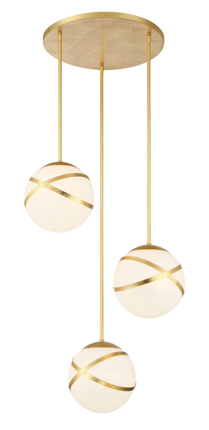 Minka Lavery 5433-853 Atlys By Robin Baron Three Light Pan Pendant, Gold Main Image.jpg
