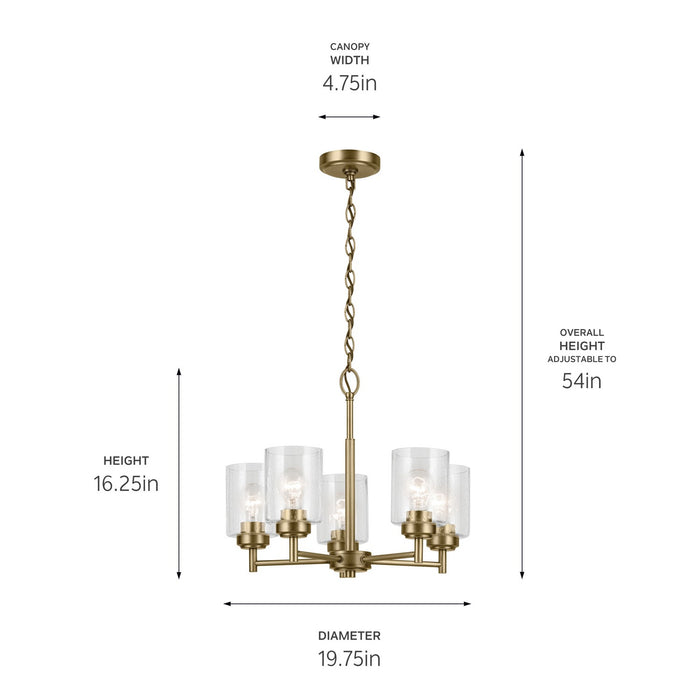 Kichler 44030NBR Five Light Chandelier, Natural Brass (6)