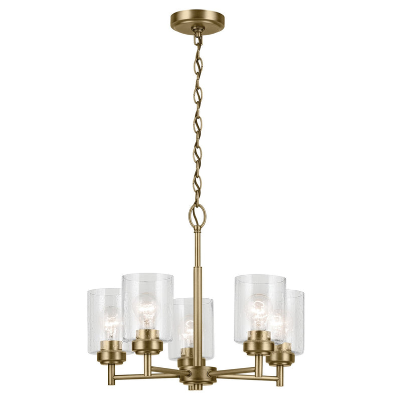 Kichler 44030NBR Five Light Chandelier, Natural Brass