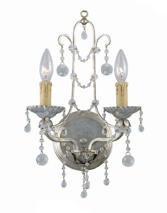 Crystorama 4612-SL Paris Market Two Light Wall Sconce Silver Leaf Main Image.jpg