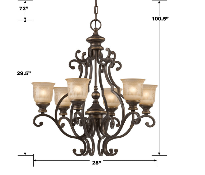 Crystorama 7416-BU Norwalk Six Light Chandelier Bronze Umber Alternate Image.jpg