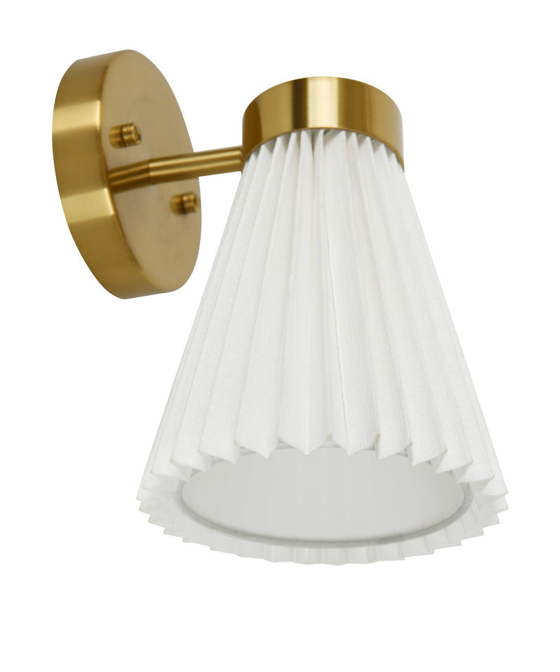 Beacon Lighting 30913601 Amore One Light Wall Bracket, Brass/White Alternate Image 2.jpg