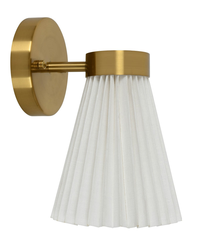 Beacon Lighting 30913601 Amore One Light Wall Bracket, Brass/White Main Image.jpg