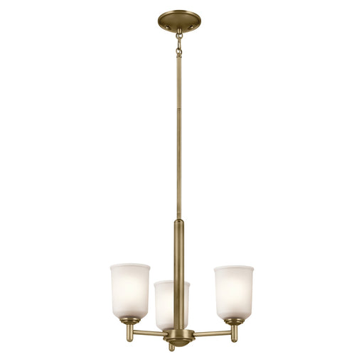 Kichler 43670NBR Three Light Mini Chandelier, Natural Brass