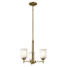 Kichler 43670NBR Three Light Mini Chandelier, Natural Brass