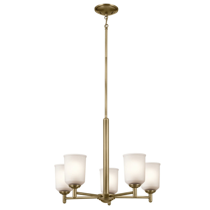 Kichler 43671NBR Five Light Chandelier, Natural Brass