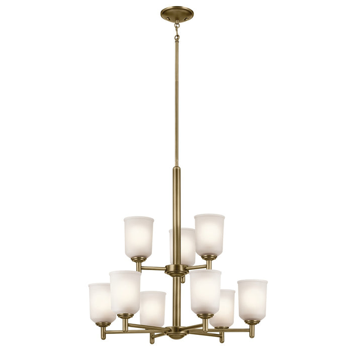 Kichler 43672NBR Nine Light Chandelier, Natural Brass