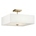 Kichler 43693NBR Three Light Semi Flush Mount, Natural Brass