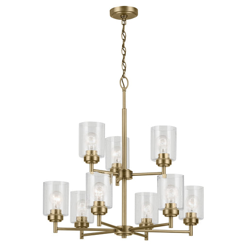 Kichler 44031NBR Nine Light Chandelier, Natural Brass