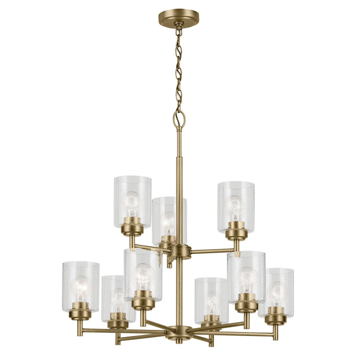 Kichler 44031NBR Nine Light Chandelier, Natural Brass