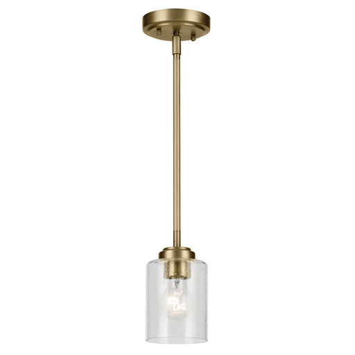Kichler 44032NBR One Light Mini Pendant, Natural Brass