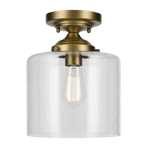 Kichler 44033NBR One Light Semi Flush Mount, Natural Brass