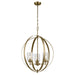 Kichler 44034NBR Three Light Chandelier, Natural Brass