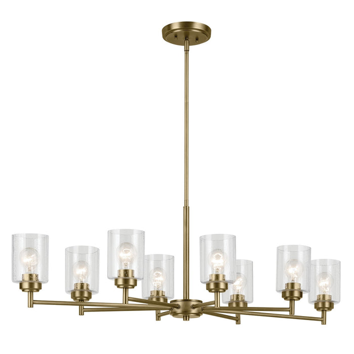 Kichler 44035NBR Eight Light Chandelier, Natural Brass