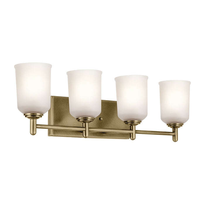Kichler 45575NBR Four Light Bath, Natural Brass