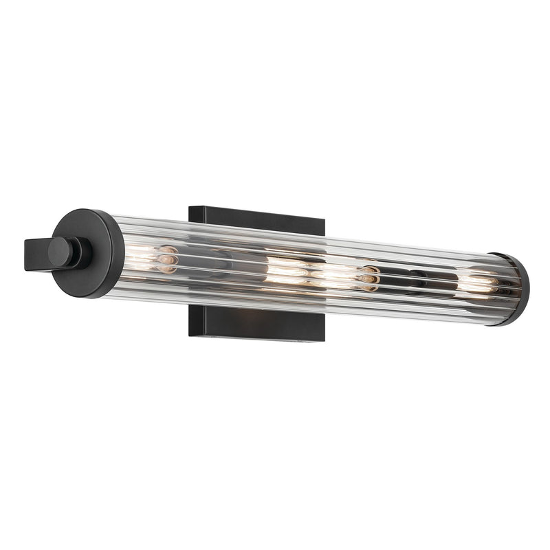 Kichler 45649BK Four Light Linear Bath, Black