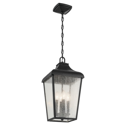 Kichler 49740BKT Four Light Outdoor Pendant, Textured Black