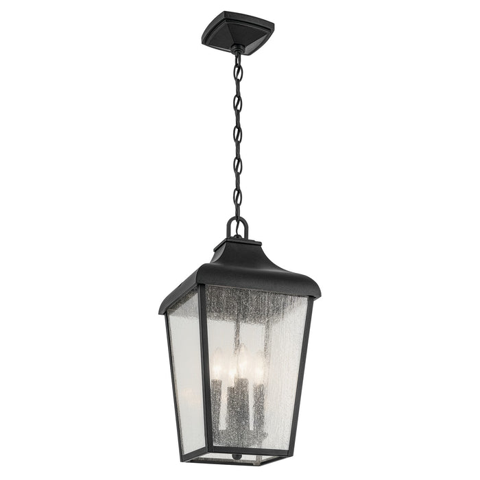 Kichler 49740BKT Four Light Outdoor Pendant, Textured Black