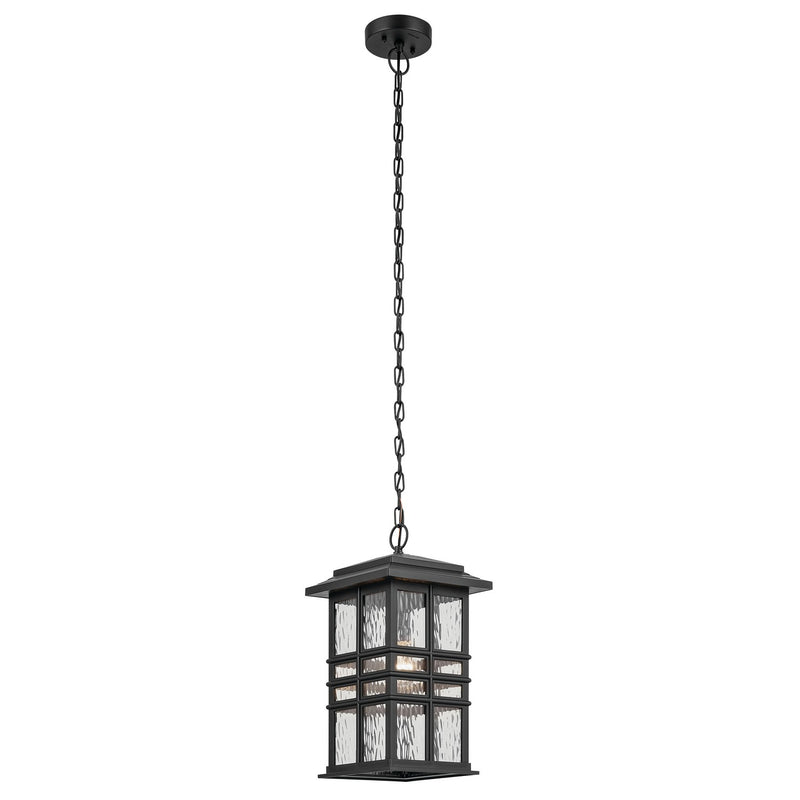 Kichler 49833BKT One Light Outdoor Pendant, Textured Black