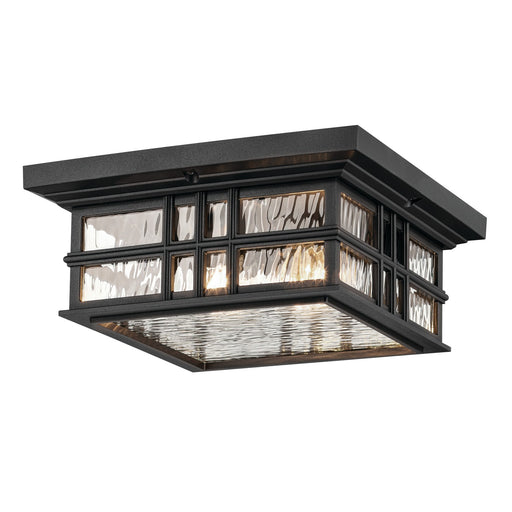 Kichler 49834BKT Two Light Outdoor Ceiling Mount, Textured Black
