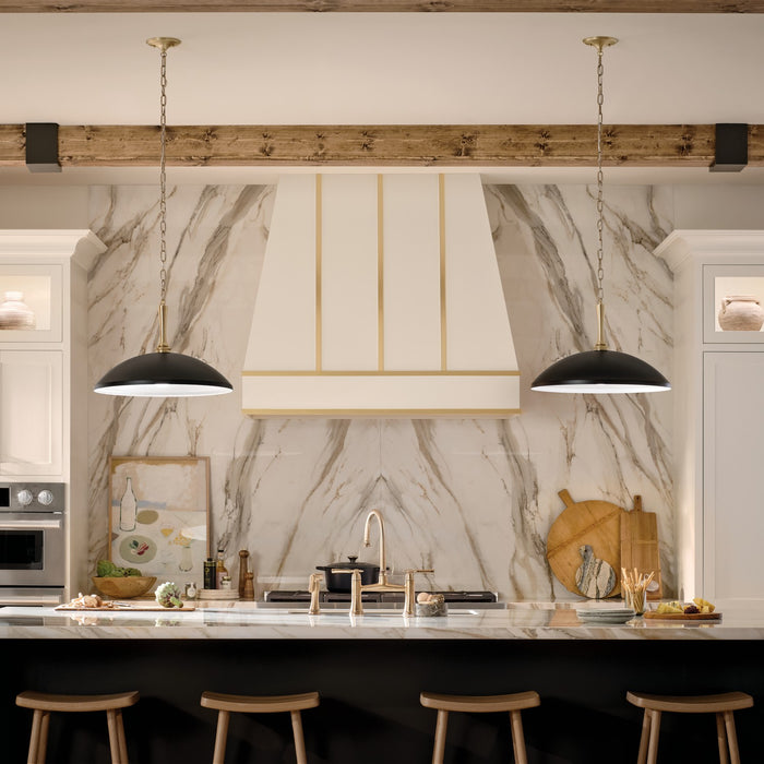 Kichler 52637BK One Light Pendant, Black