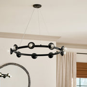 Kichler 52642BK Nine Light Chandelier, Black