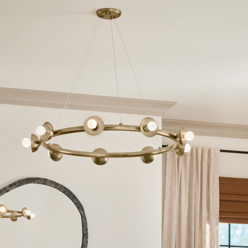 Kichler 52642CPZ Nine Light Chandelier, Champagne Bronze