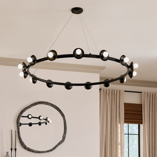 Kichler 52644BK 15 Light Chandelier, Black