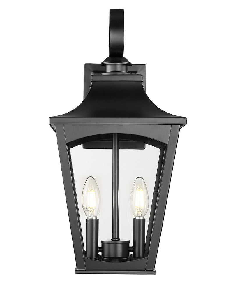 Millennium 10921-PBK Curry Two Light Outdoor Wall Sconce, Powder Coated Black Main Image.jpg