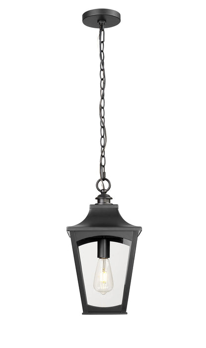 Millennium 10931-PBK Curry One Light Outdoor Hanging Lantern, Powder Coated Black Main Image.jpg