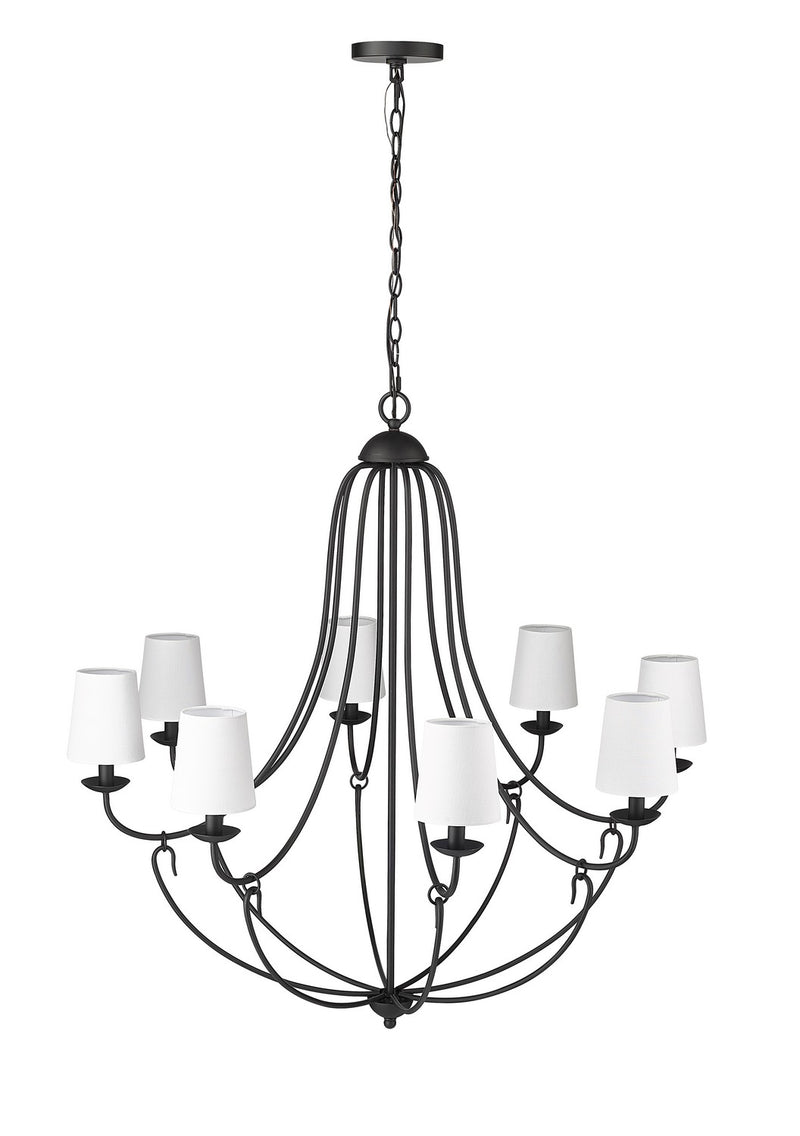 Millennium 12108-MB Eisley Eight Light Chandelier, Matte Black Main Image.jpg