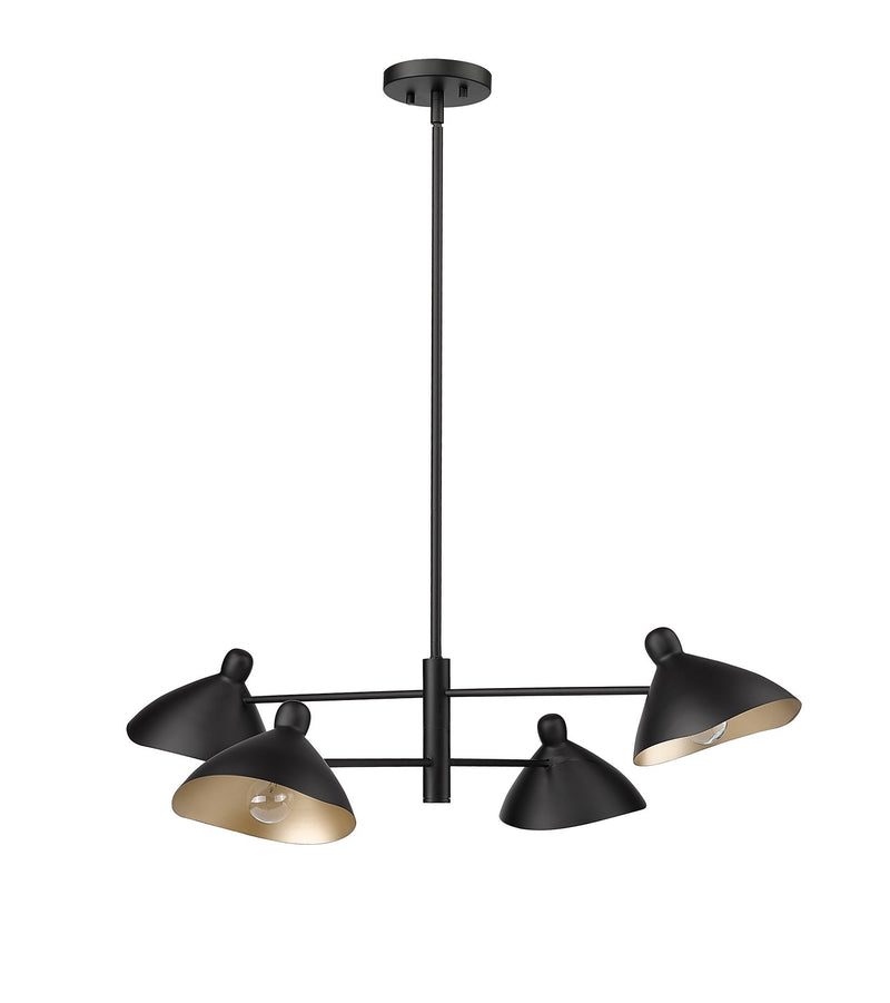 Millennium 12804-MB Warhol Four Light Chandelier, Matte Black Main Image.jpg